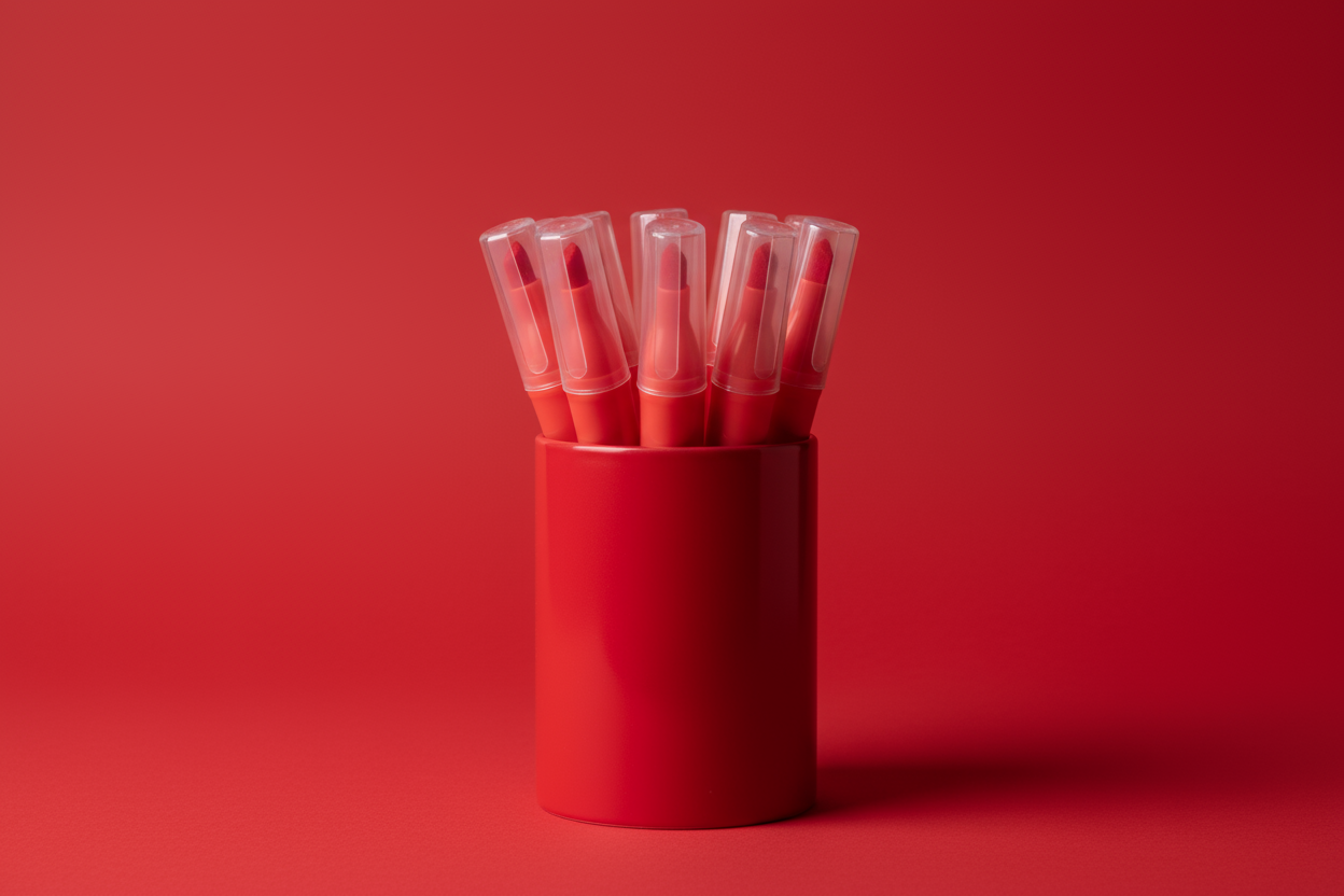 make the highlighters have a transparent cap with the red highlighter tip seeable